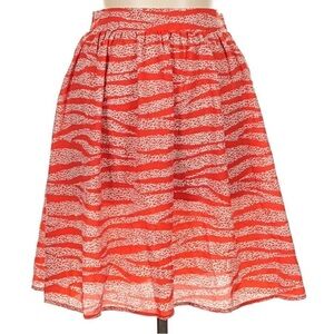 Women's orange and cream tiger stripe animal patterned skirt